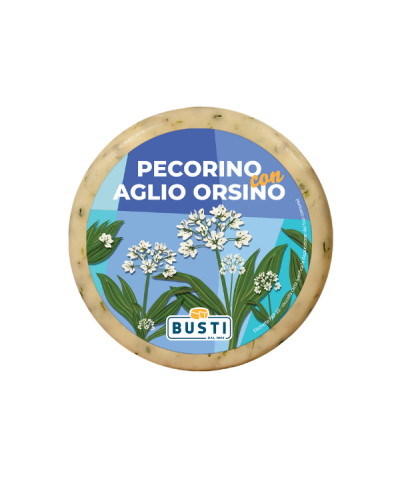1 - BUSTI Pecorino with wild garlic 600 g - EXP 2 months - aged 20 days