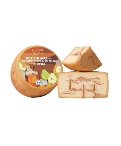 1 - BUSTI Pecorino à la confiture de rhum et de poire 2,5 kg - DLC 3 mois - affiné 2 mois