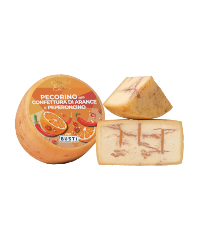 1 - BUSTI Pecorino with orange and chili jam 2.5 kg - EXP 3 months - aged 2 months