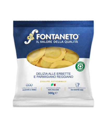 2 - FONTANETO Ravioli Delizia mit Mangold- und Parmigiano-Reggiano-Füllung 2 kg - RLZ 3 Wochen - 5 Min. Kochzeit