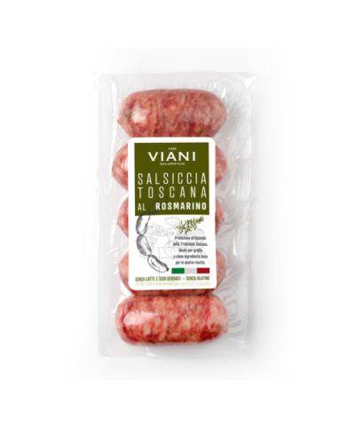 1 - SALUMIFICIO VIANI Salsiccia di puro Suino al rosmarino - 5 x 60 g  300 g - TMC 28 giorni - SV