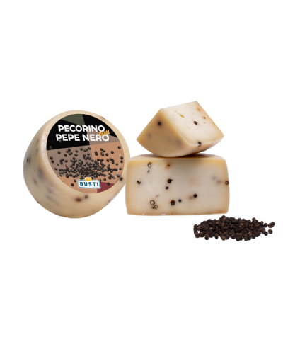 1 - BUSTI Pecorino with black pepper 1 kg - EXP 2 months - aged 20 days