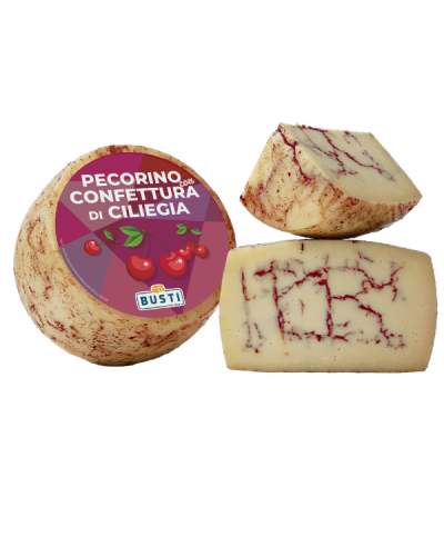 1 - BUSTI Pecorino with cherry jam 2,5 kg - EXP 2 months - aged 2 months